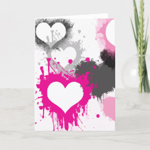 Graffiti Paint Splash Herzkarte Valentinstag Karte