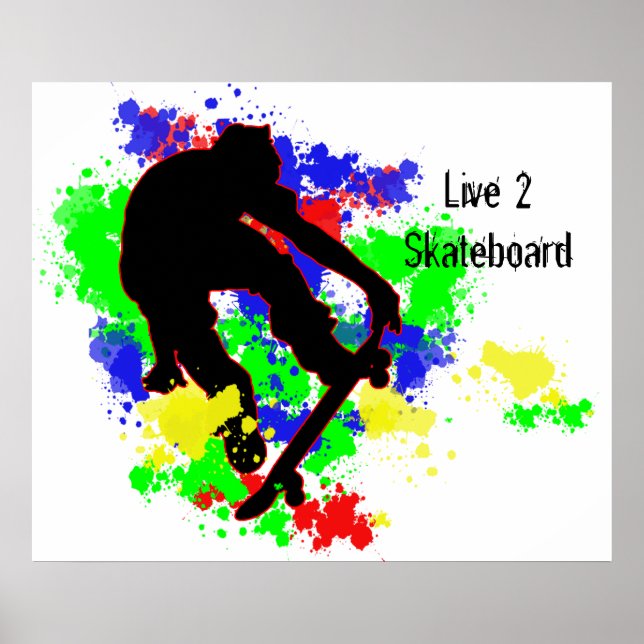 Graffiti Paint Splotches Skater Poster (Vorne)