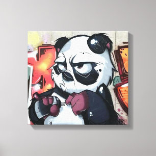 Graffiti-Panda-Bär Leinwanddruck