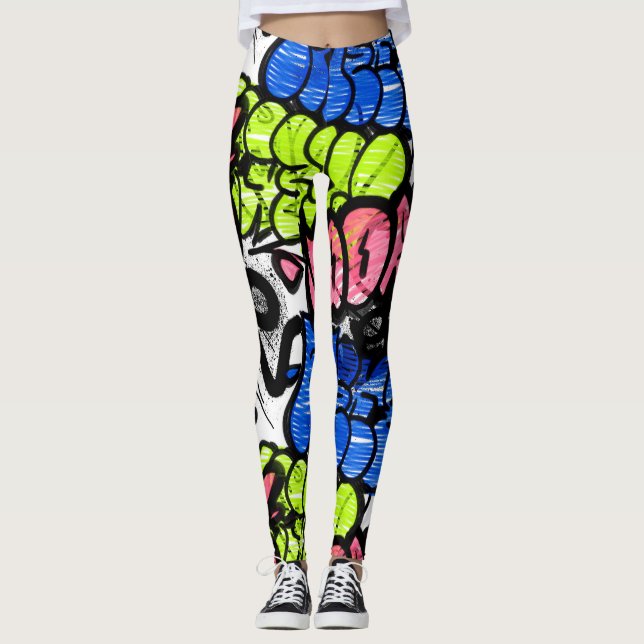 Graffiti Pattern Leggings (Vorderseite)