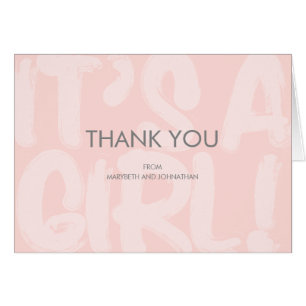 Graffiti Pink Baby Dusche Danke Karte