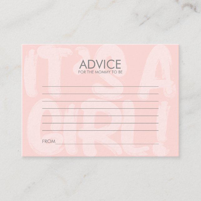Graffiti Pink Babyduschenempfehlung für Mama Hinweiskarte (Vorderseite)