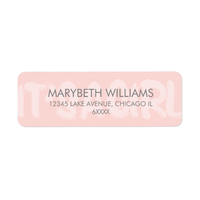 Graffiti Pink sein Mädchen-Duschnadel-Adressetiket (Vorne)