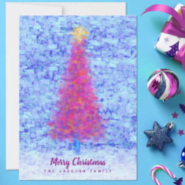 Graffiti Pink Weihnachtsbaum mit Blue Urban Wall Karte