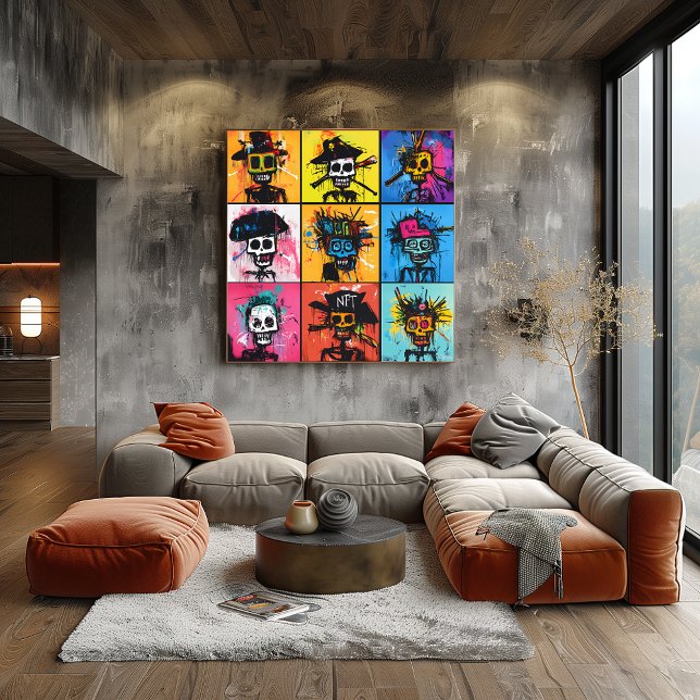 Graffiti Pirate and NFT Characters Bold Urban Grid Poster (Von Creator hochgeladen)