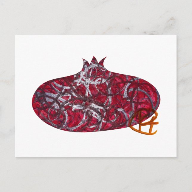 Graffiti Pomegranate Minimalistisch Art Postkarte (Vorderseite)