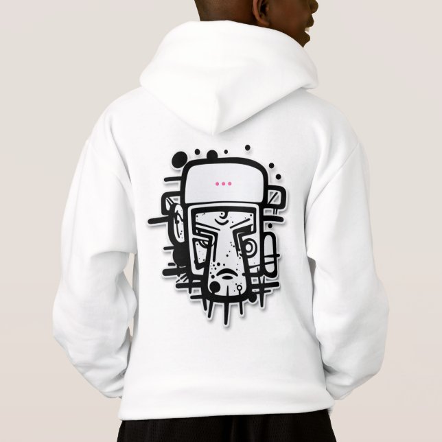 Graffiti-Portrait personalisiert Hoodie (Rückseite)