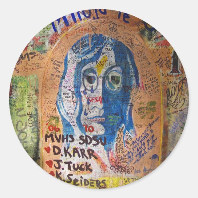 Graffiti - Prag Runder Aufkleber (Vorderseite)