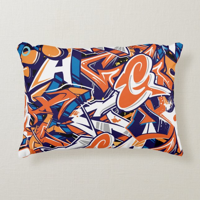 graffiti print teen abstract pattern background  dekokissen (Vorderseite)