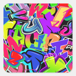 Graffiti Quadratischer Aufkleber