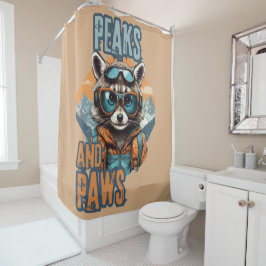 Graffiti Raccoon mit feinem Design Duschvorhang