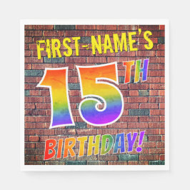 Graffiti Rainbow Look 15. GEBURTSTAG! + INDIVIDUEL Serviette