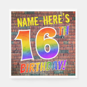Graffiti Rainbow Look 16. GEBURTSTAG! + INDIVIDUEL Serviette