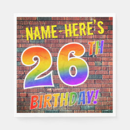 Graffiti Rainbow Look 26. GEBURTSTAG! + INDIVIDUEL Serviette