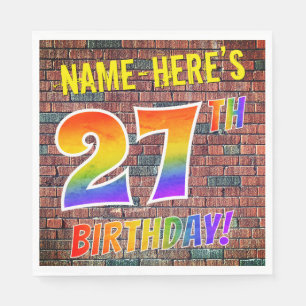 Graffiti Rainbow Look 27. GEBURTSTAG! + INDIVIDUEL Serviette