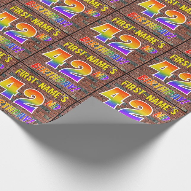 Graffiti Rainbow Look 42ND GEBURTSTAG! & INDIVIDUE Geschenkpapier (Ecke)