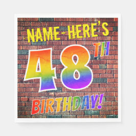 Graffiti Rainbow Look 48. GEBURTSTAG! + INDIVIDUEL Serviette