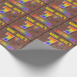 Graffiti Rainbow Look 7. GEBURTSTAG! & INDIVIDUELL Geschenkpapier
