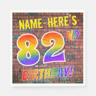 Graffiti Rainbow Look 82ND GEBURTSTAG! + INDIVIDUE Serviette