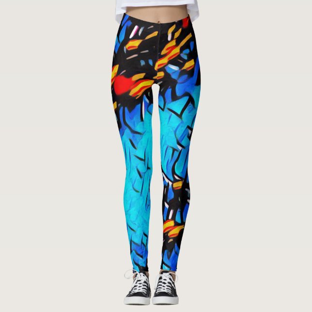 Graffiti Rave Liebe Leggings (Vorderseite)