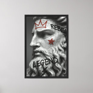 Graffiti Rebel King Bust mit Krone Leinwanddruck