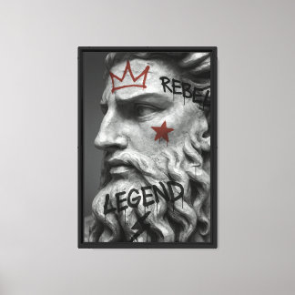 Graffiti Rebel King Bust mit Krone Leinwanddruck