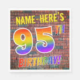 Graffiti-Regenbogen-Blick 95. GEBURTSTAG! + Serviette