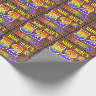 Graffiti Regenbogen Look 52. GEBURTSTAG! & Benutze Geschenkpapier