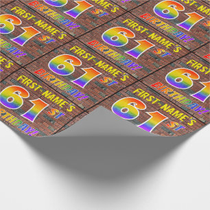 Graffiti Regenbogen Look 61. GEBURTSTAG! & Benutze Geschenkpapier
