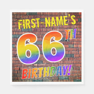 Graffiti-Regenbogen-Look 66. GEBURTSTAG! + Benutze Serviette