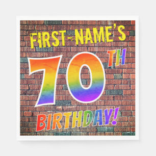 Graffiti Regenbogen Look 70. GEBURTSTAG! + Benutze Serviette