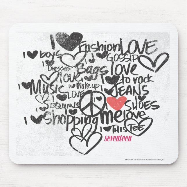 Graffiti-Rosa Mousepad (Vorne)