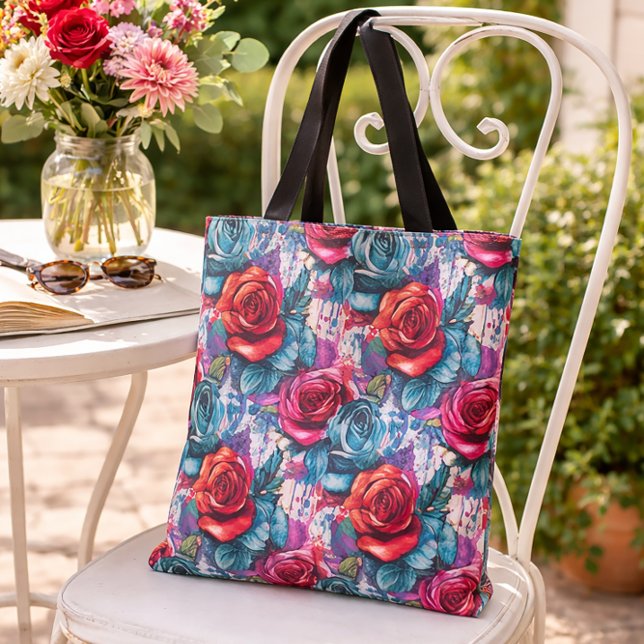 Graffiti Rose Rot & Blau Städtische Kunst Design (Von Creator hochgeladen)
