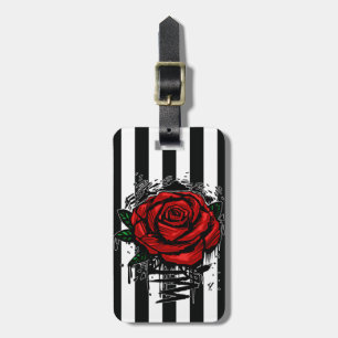 Graffiti-Rose Schwarz-Weiß-Streifen Urban Street A Gepäckanhänger