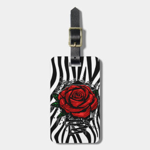 Graffiti Rose Zebramuster Städtische Street Art Tr Gepäckanhänger