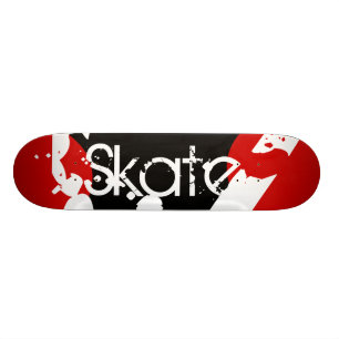 Graffiti-rotes, schwarzes u. weißes skateboard