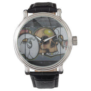 Graffiti-Schädel Armbanduhr
