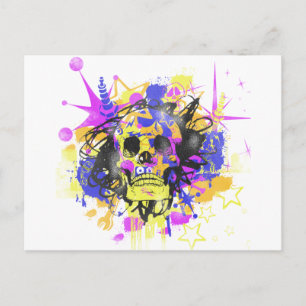 Graffiti-Schädel Postkarte