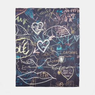 Graffiti Schalkboard Liebe Fleecedecke