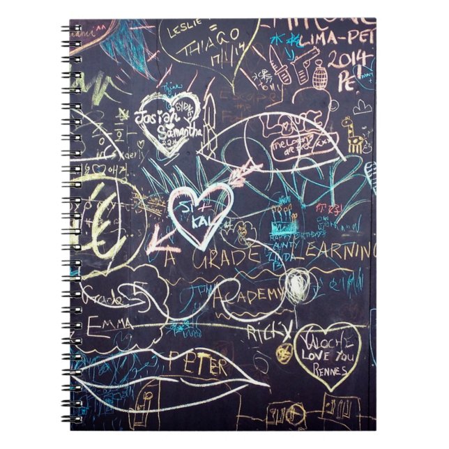 Graffiti Schalkboard Liebe Notizblock (Vorderseite)