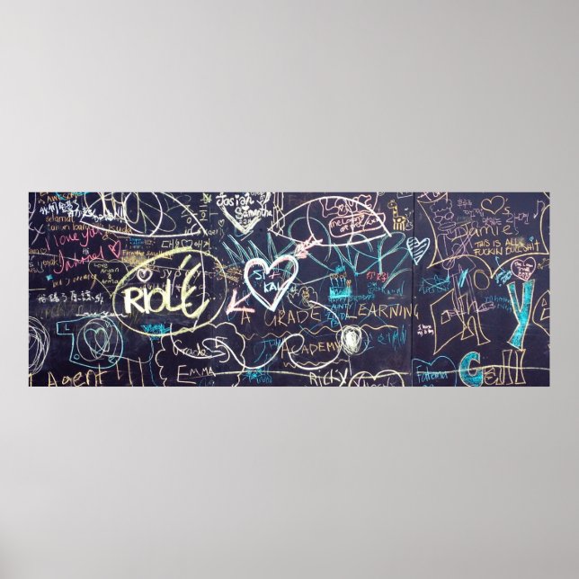Graffiti Schalkboard Liebe Poster (Vorne)