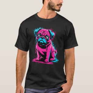Graffiti-Schmelzkunst-Mops chinesische Möpse T-Shirt