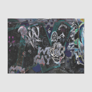 Graffiti Schwarz Weiß Urban Street Grunge Wandkuns Seidenpapier