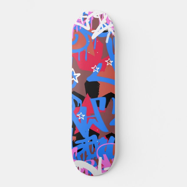 Graffiti Scribbles Skateboard (Vorderseite)