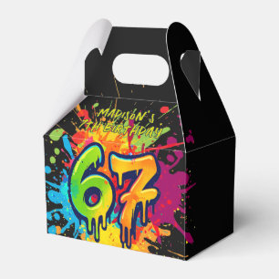 Graffiti Sechs Sieben Geburtstags-Geschenkbox Geschenkschachtel