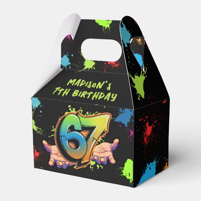 Graffiti Sechs Sieben Geburtstagsgeschenkbox Geschenkschachtel (Vorderseite)