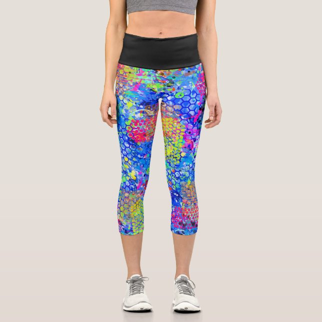 Graffiti-See Capri Leggings (Vorderseite)