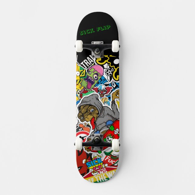 Graffiti Skateboard mit Ihrem Motto (Vorderseite)