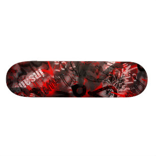 Graffiti-Skateboard (Rot/Schwarzes) Skateboard