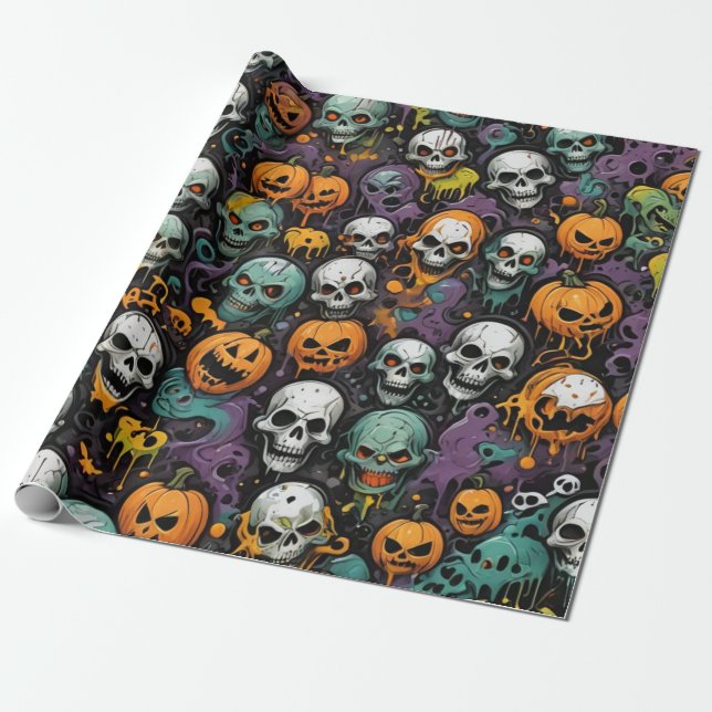 Graffiti Skulls Design Geschenkpapier (Ungerollt)
